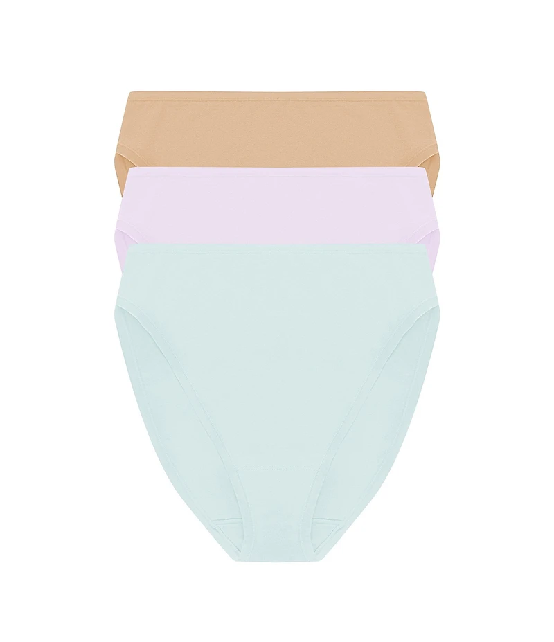 Natori Bliss Bare Cotton High-Cut Brief 3-Pack