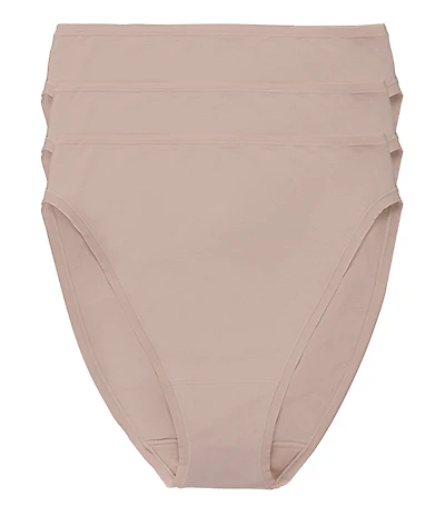 Natori Bliss Bare Cotton High-Cut Brief 3-Pack