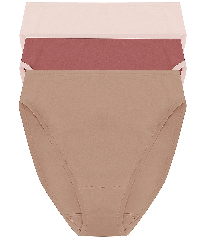 Natori Bliss Bare Cotton High-Cut Brief 3-Pack