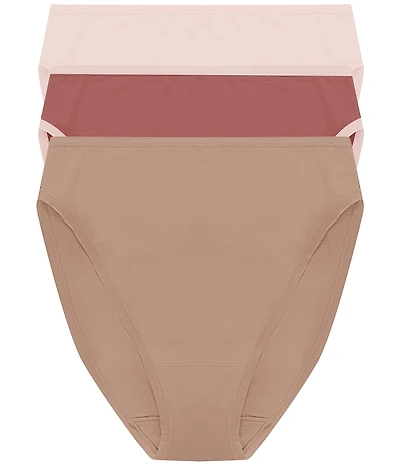 Natori Bliss Bare Cotton High-Cut Brief 3-Pack
