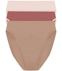 Natori Bliss Bare Cotton High-Cut Brief 3-Pack