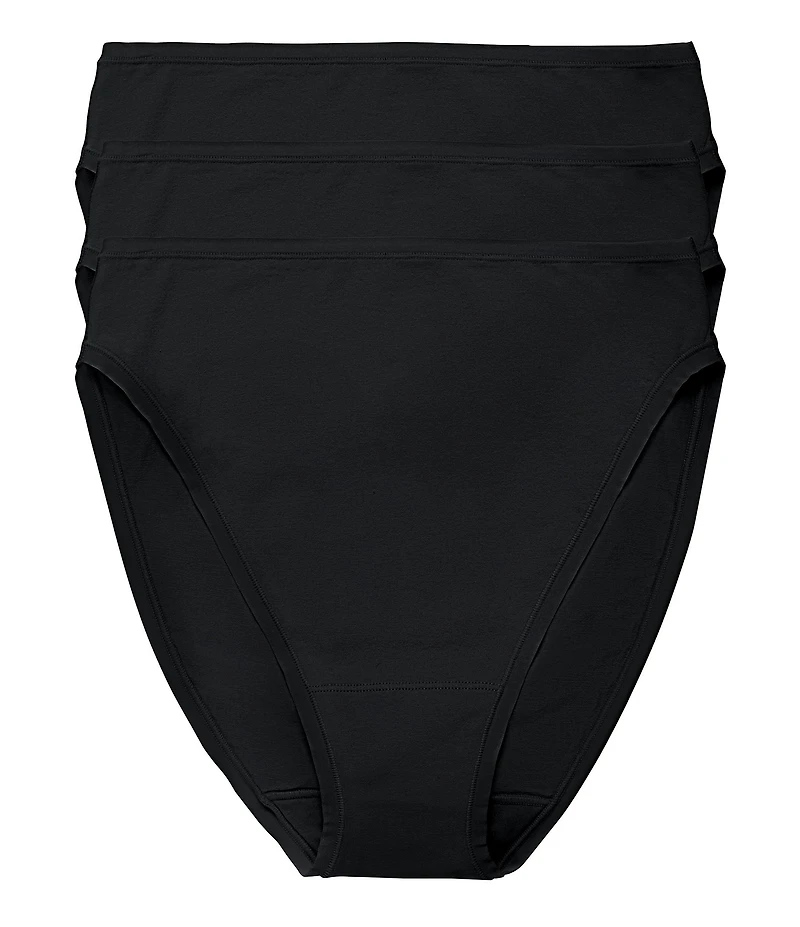 Natori Bliss Bare Cotton High-Cut Brief 3-Pack