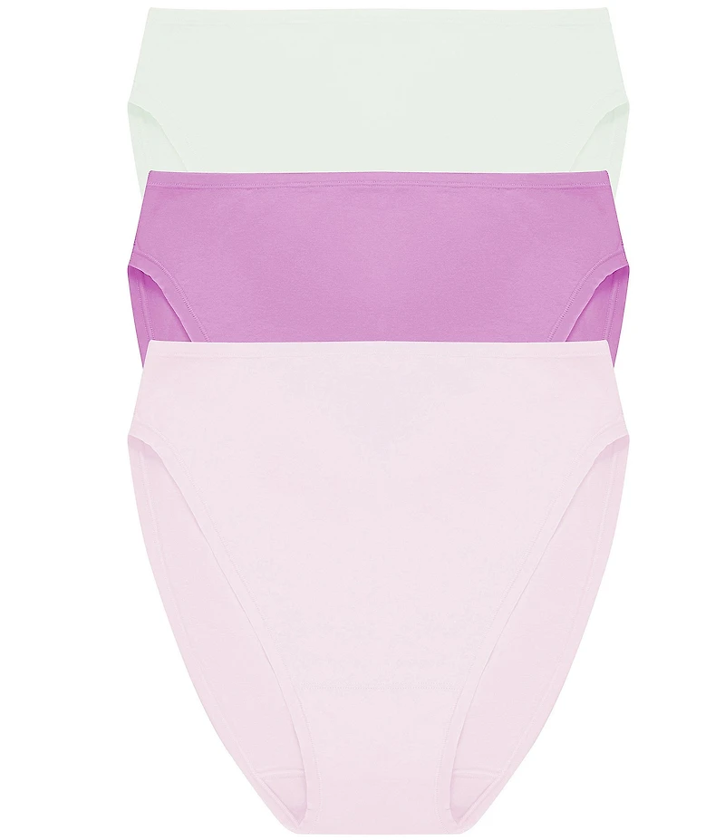 Natori Bliss Bare Cotton High-Cut Brief 3-Pack