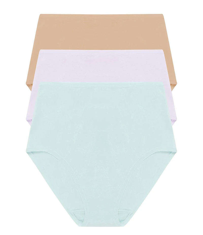 Natori Bliss Bare Cotton High-Waist Brief 3-Pack