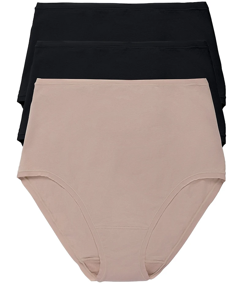 Natori Bliss Bare Cotton High-Waist Brief 3-Pack