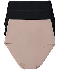 Natori Bliss Bare Cotton High-Waist Brief 3-Pack