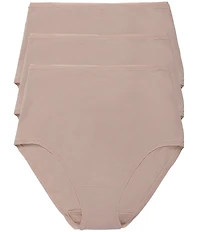 Natori Bliss Bare Cotton High-Waist Brief 3-Pack