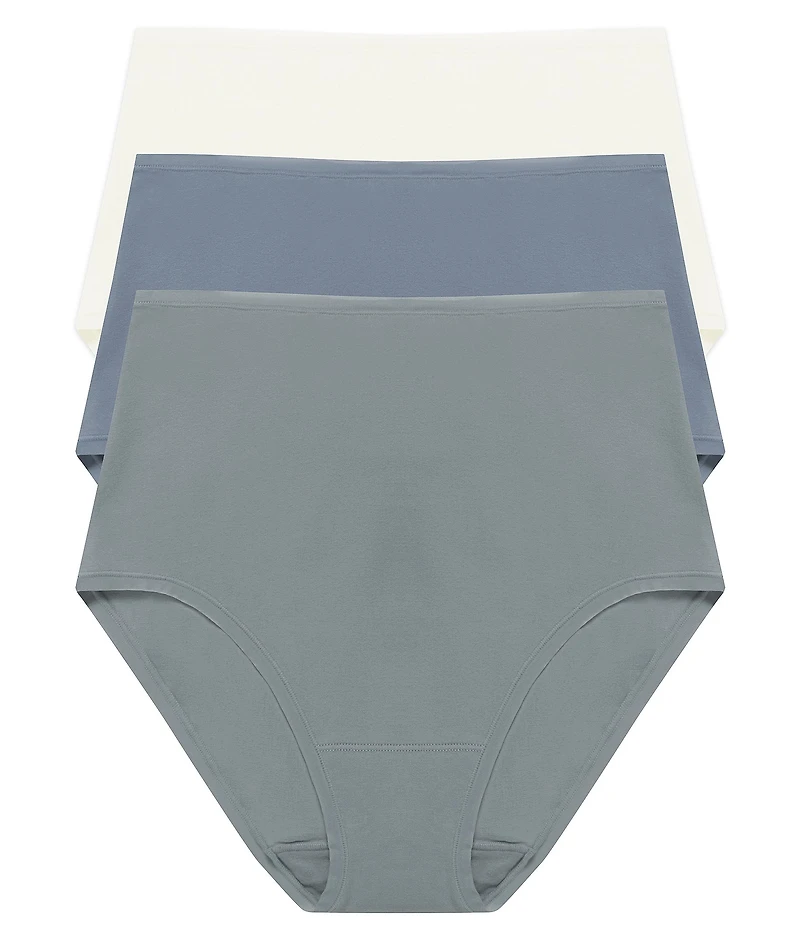 Natori Bliss Bare Cotton High-Waist Brief 3-Pack