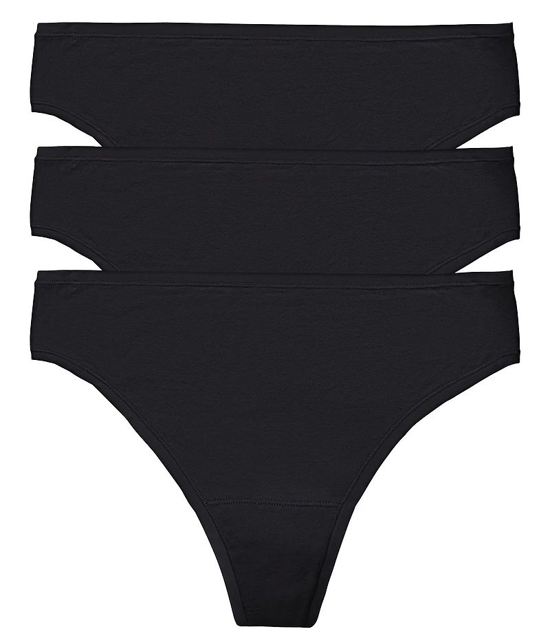 Natori Bliss Bare Cotton Thong 3-Pack