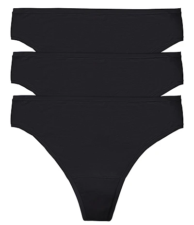 Natori Bliss Bare Cotton Thong 3-Pack