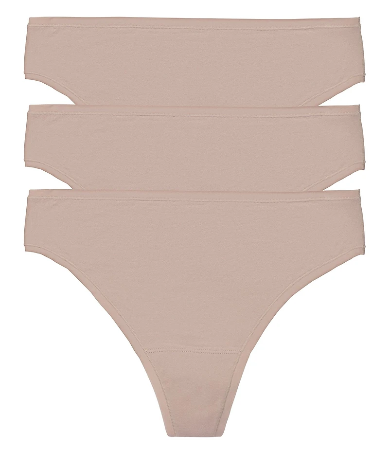 Natori Bliss Bare Cotton Thong 3-Pack