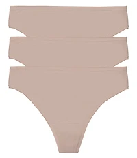 Natori Bliss Bare Cotton Thong 3-Pack