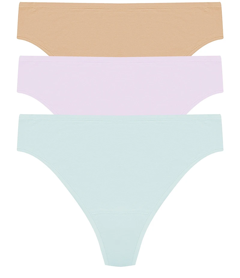 Natori Bliss Bare Cotton Thong 3-Pack