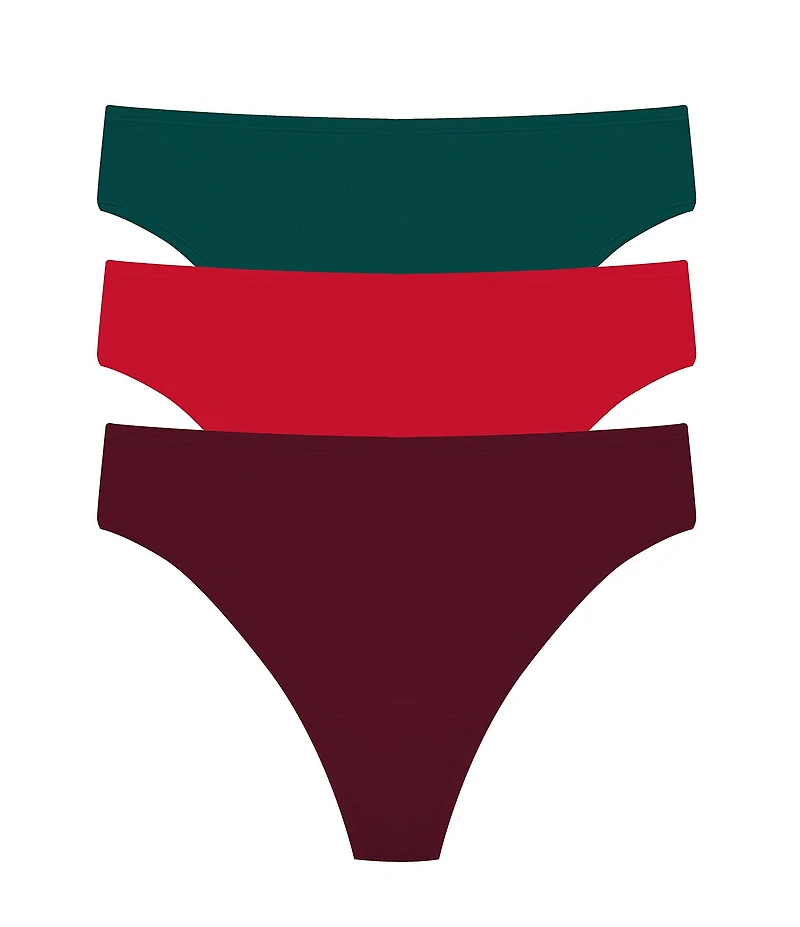 Natori Bliss Bare Cotton Thong 3-Pack