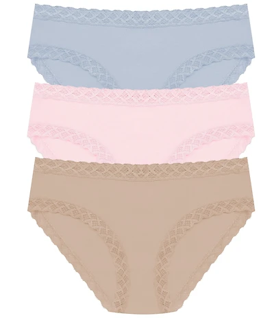 Natori Bliss Girl Lace Trim Brief Panty 3-Pack