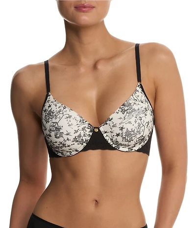 Natori Bliss Perfection Contour Underwire Lace Trim Toile Printed T-Shirt Bra