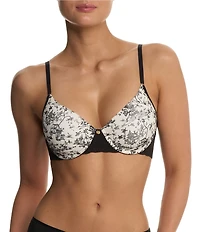 Natori Bliss Perfection Contour Underwire Lace Trim Toile Printed T-Shirt Bra