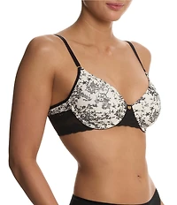 Natori Bliss Perfection Contour Underwire Lace Trim Toile Printed T-Shirt Bra