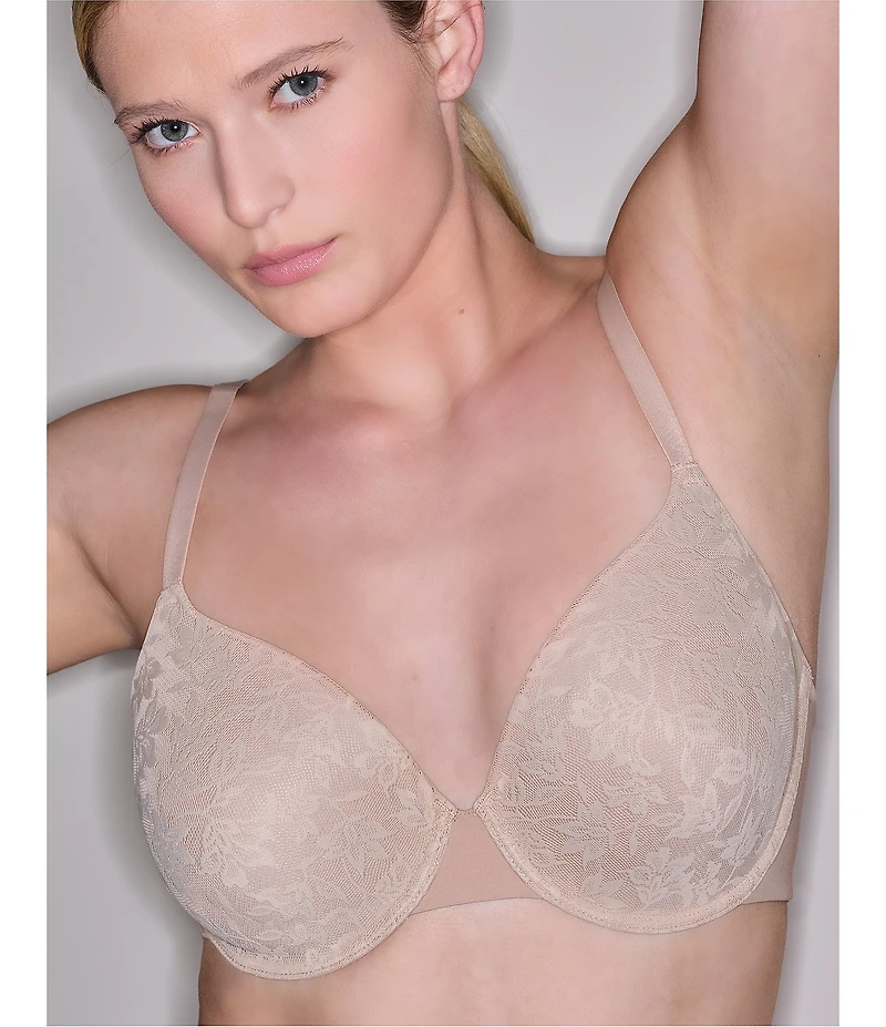 Natori Memoir Full Fit Memory Foam Convertible Underwire Floral Lace Bra