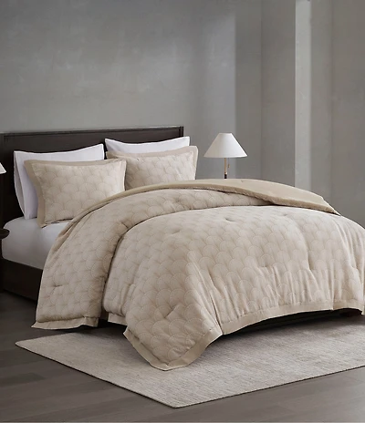 Natori Ogee All Over Scalloped Fan Jacquard Comforter Mini Set