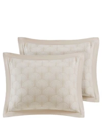 Natori Ogee All Over Scalloped Fan Jacquard Comforter Mini Set
