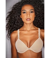 Natori Pure Luxe Convertible Front-Closure T-Shirt Bra