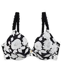 Natori Pure Luxe Seamless Full-Busted Underwire U-Back Contour T-Shirt Floral Print Bra