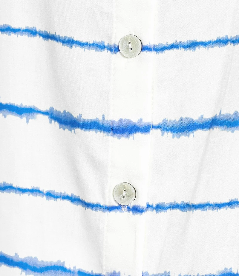Natori Shibori Tie-Dye Long Sleeve Notch Collar Woven Cropped Pajama Set