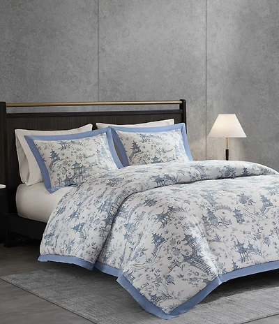 Natori Village Toile Printed Sateen Comforter Mini Set