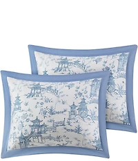 Natori Village Toile Printed Sateen Comforter Mini Set