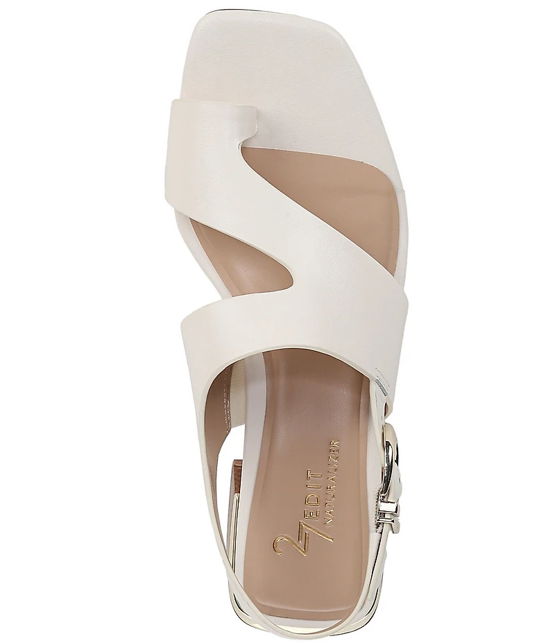 Naturalizer 27 EDIT Audra Leather Toe Loop Block Heel Sandals