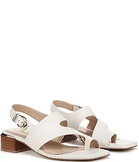 Naturalizer 27 EDIT Audra Leather Toe Loop Block Heel Sandals