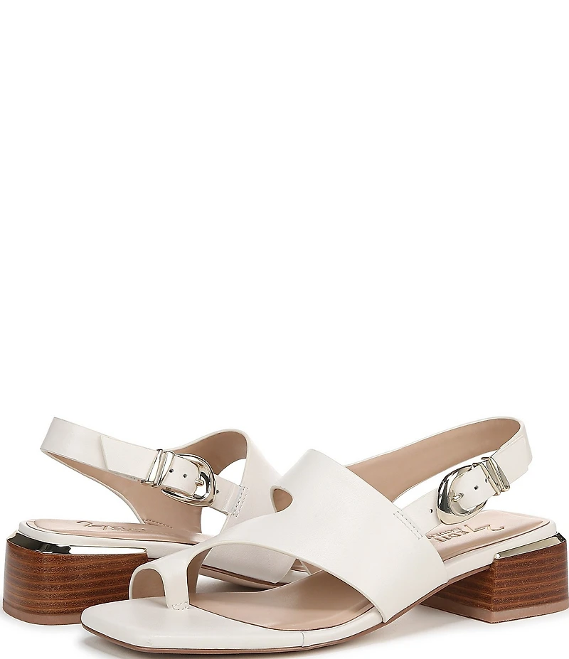 Naturalizer 27 EDIT Audra Leather Toe Loop Block Heel Sandals