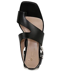 Naturalizer 27 EDIT Audra Leather Toe Loop Block Heel Sandals