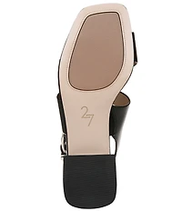Naturalizer 27 EDIT Audra Leather Toe Loop Block Heel Sandals