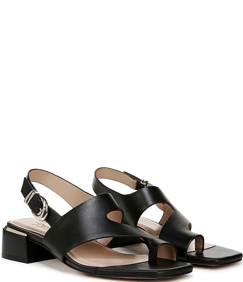 Naturalizer 27 EDIT Audra Leather Toe Loop Block Heel Sandals