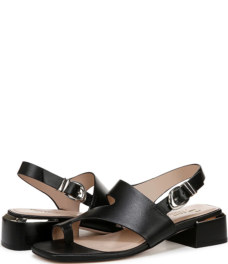 Naturalizer 27 EDIT Audra Leather Toe Loop Block Heel Sandals