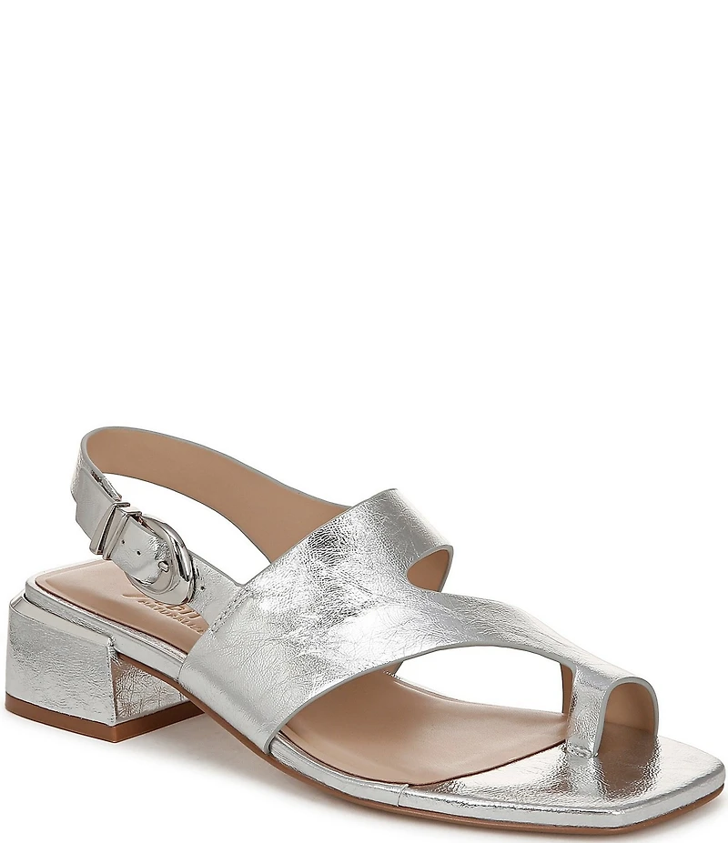 Naturalizer 27 EDIT Audra Leather Toe Loop Block Heel Sandals