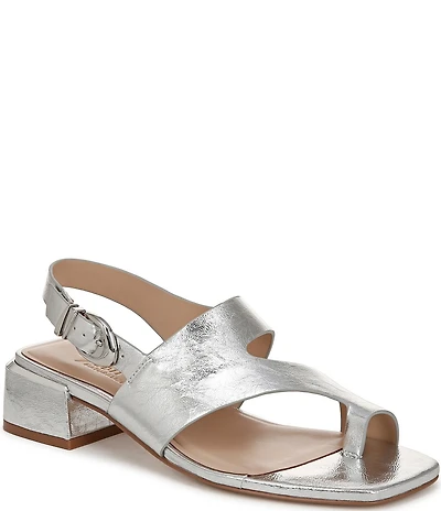 Naturalizer 27 EDIT Audra Leather Toe Loop Block Heel Sandals