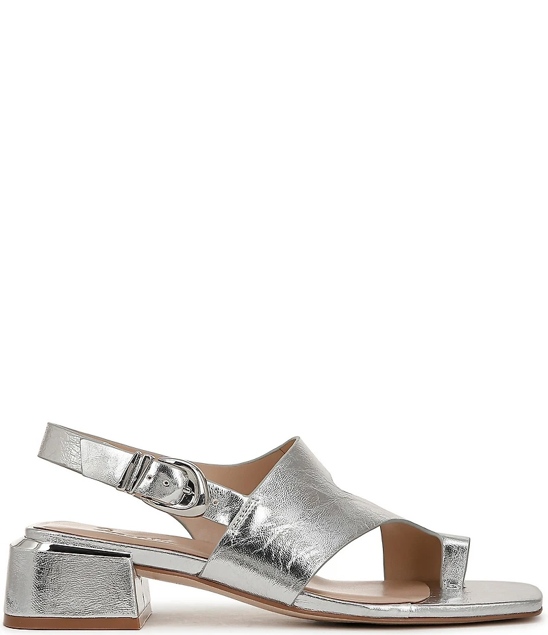 Naturalizer 27 EDIT Audra Leather Toe Loop Block Heel Sandals