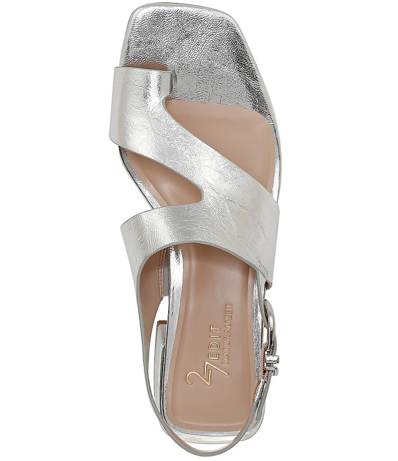 Naturalizer 27 EDIT Audra Leather Toe Loop Block Heel Sandals