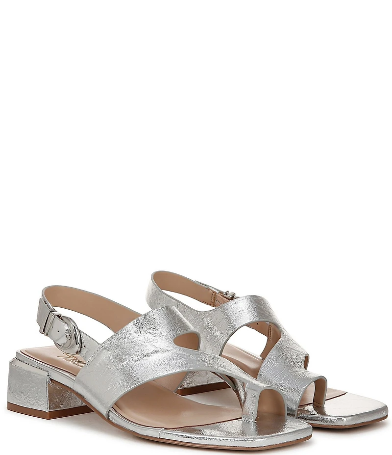 Naturalizer 27 EDIT Audra Leather Toe Loop Block Heel Sandals