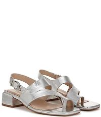 Naturalizer 27 EDIT Audra Leather Toe Loop Block Heel Sandals