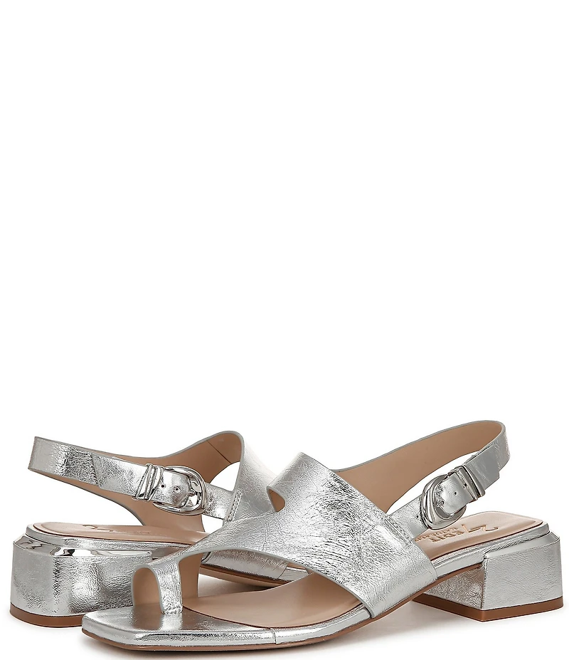 Naturalizer 27 EDIT Audra Leather Toe Loop Block Heel Sandals