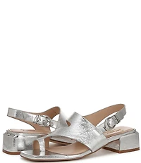 Naturalizer 27 EDIT Audra Leather Toe Loop Block Heel Sandals