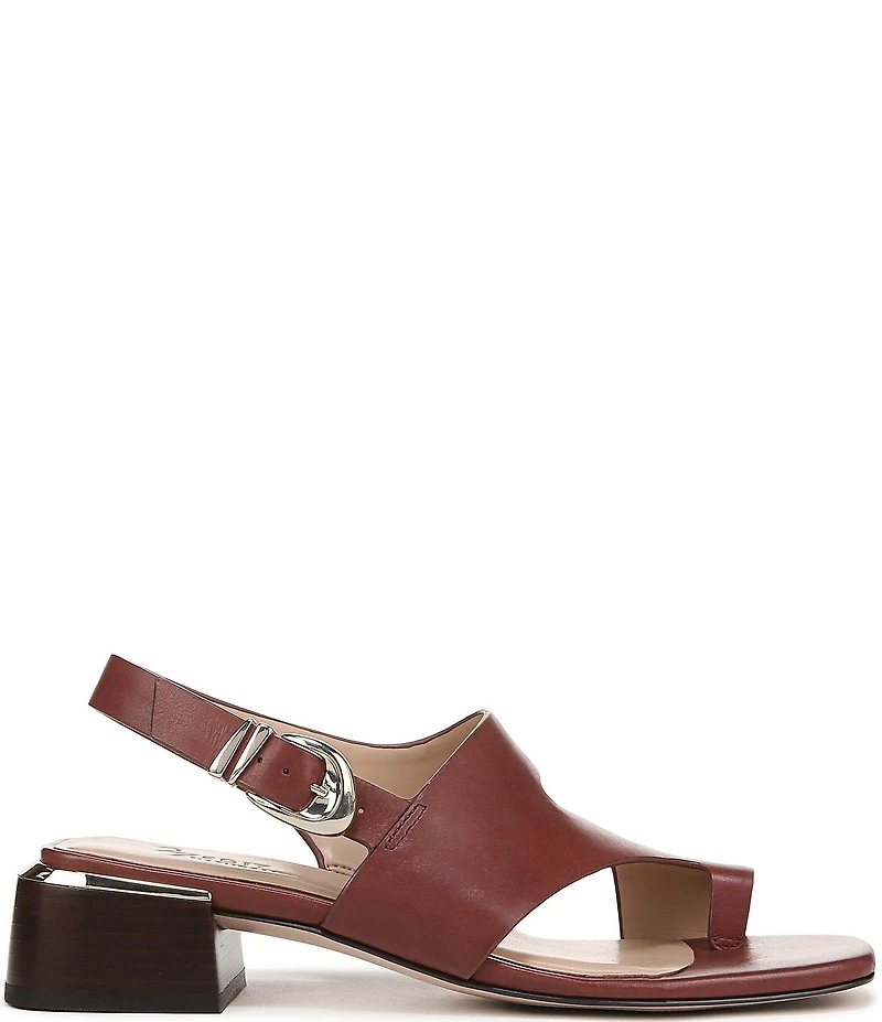 Naturalizer 27 EDIT Audra Leather Toe Loop Stack Heel Sandals