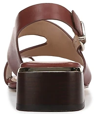 Naturalizer 27 EDIT Audra Leather Toe Loop Stack Heel Sandals
