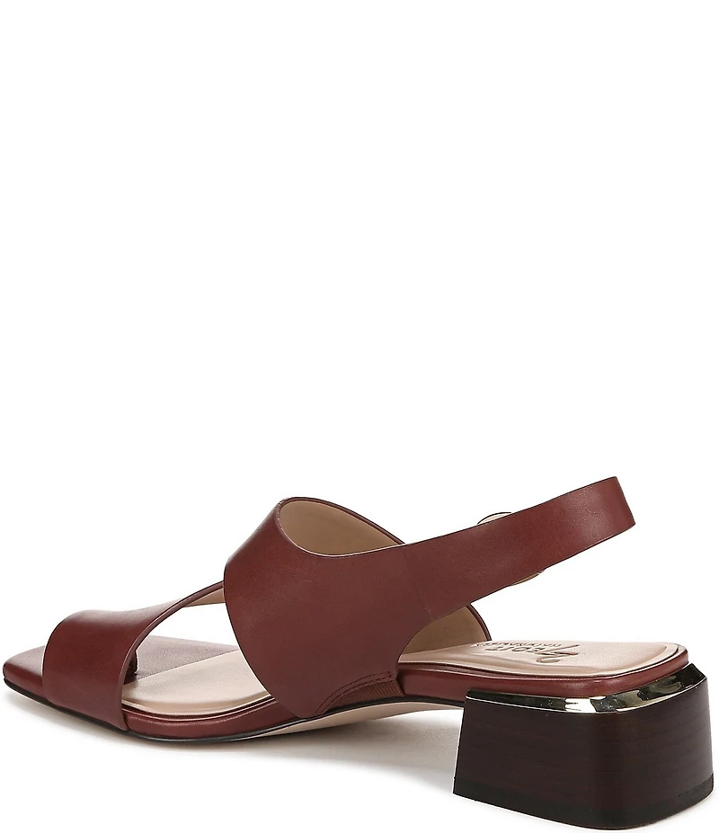 Naturalizer 27 EDIT Audra Leather Toe Loop Stack Heel Sandals