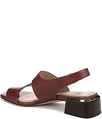 Naturalizer 27 EDIT Audra Leather Toe Loop Stack Heel Sandals