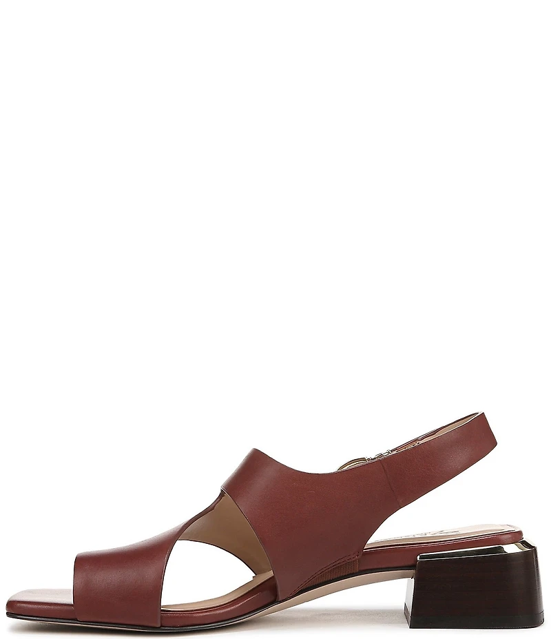 Naturalizer 27 EDIT Audra Leather Toe Loop Stack Heel Sandals